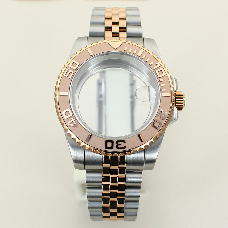 Ceramic Link Bracelet - 40mm 실버 로즈 골드 시계 케이스