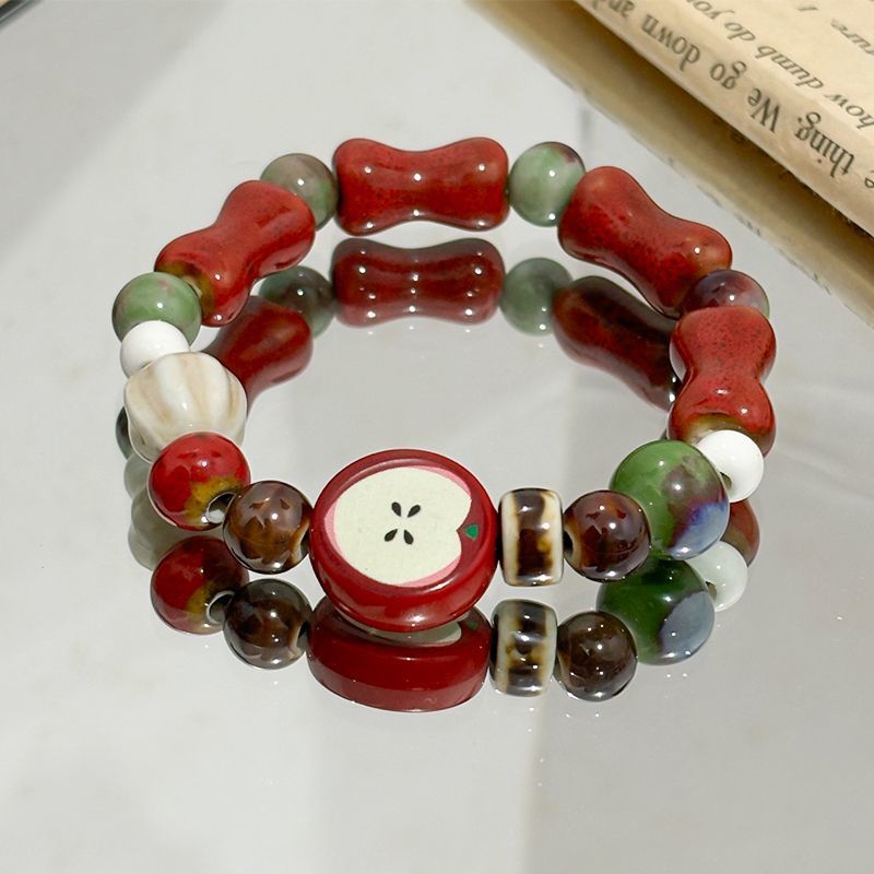 Ceramic Link Bracelet - 레트로 모조 애플 세라믹 비즈 팔찌