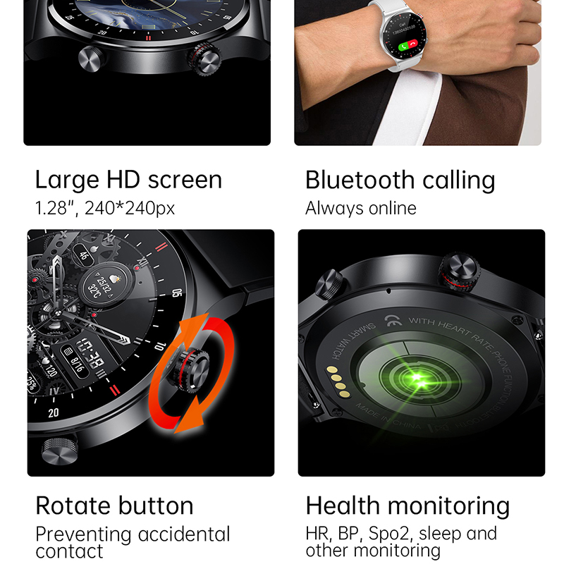 ECG+PPG 블루투스 통화 스마트워치 남성용 2025 - Smartwatch Custom 리뷰 및 가격