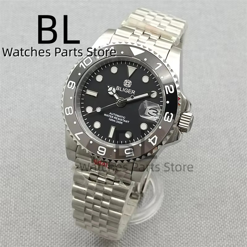 BLIGER 40mm 남성용 시계 NH35 자동식 블랙 - Ceramic Link Bracelet 리뷰 및 가격
