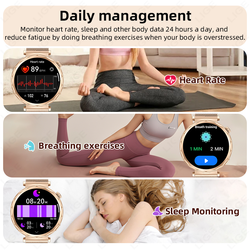 LIGE 스마트 워치 여성 Xiaomi 스포츠 피트니스 - Smartwatch Custom 리뷰 및 가격