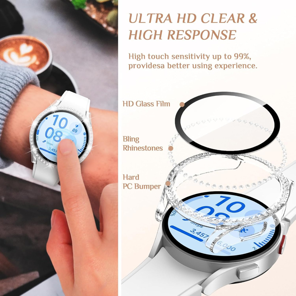삼성 갤럭시 Watch7 용 블링 케이스 6 5 4 화 - Accessories For Galaxy Watch 5 리뷰 및 가격