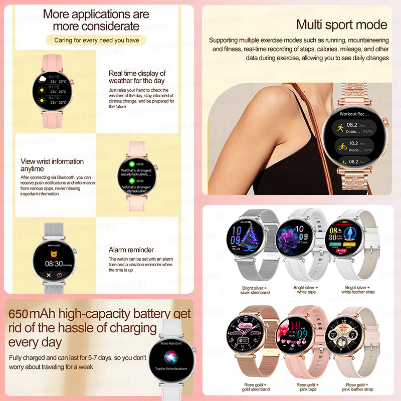 여성용 신형 1.27인치 스마트워치, 건강 ECG 스포 - Smartwatch Custom 리뷰 및 가격