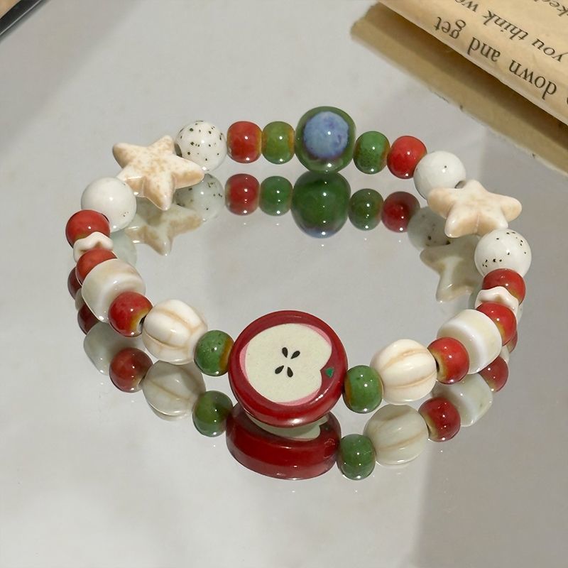 레트로 모조 애플 세라믹 비즈 팔찌 귀여운 컬러 믹스  - Ceramic Link Bracelet 리뷰 및 가격