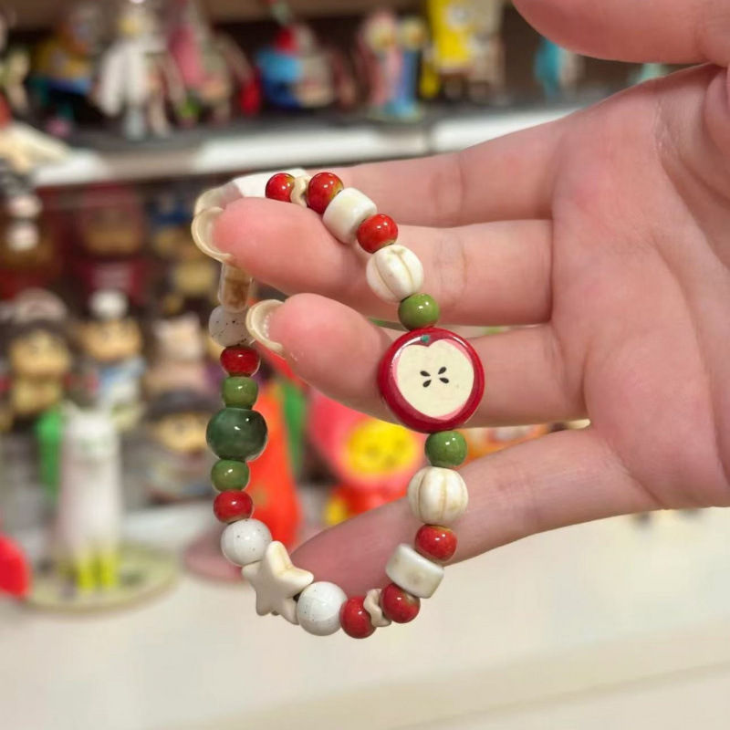 레트로 모조 애플 세라믹 비즈 팔찌 귀여운 컬러 믹스  - Ceramic Link Bracelet 리뷰 및 가격