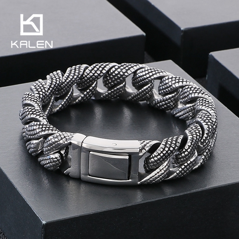 Kalen 19-21cm 긴 스테인레스 스틸 남자 팔찌 - Ceramic Link Bracelet 리뷰 및 가격
